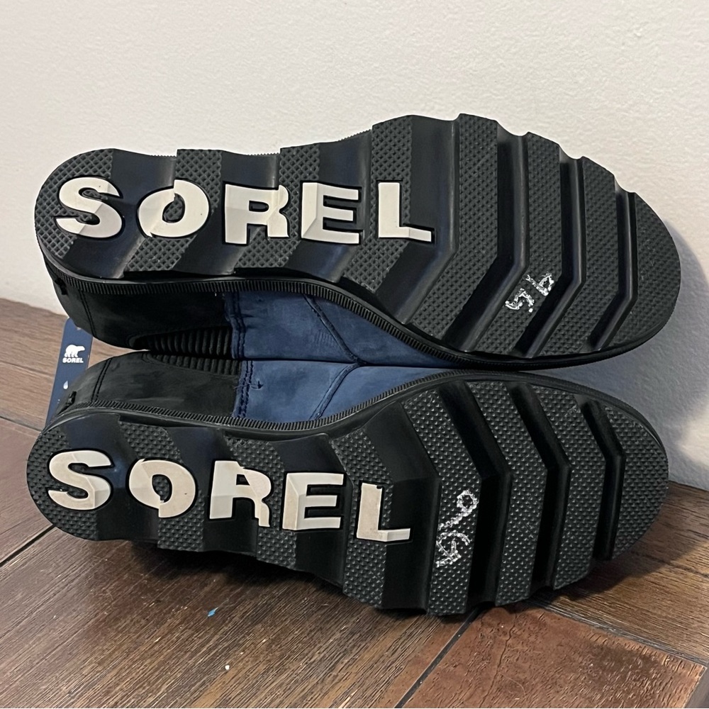 NWT Sorel Joan Of Arctic Wedge Booties Boots Blue Suede Women’s size 9.5 - Picture 8 of 9